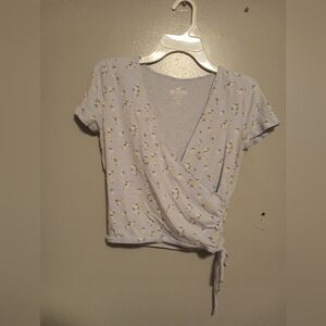 Wrap Tie Crop Top Blouse